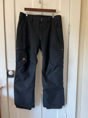 Quiksilver 10K dry flight mens XL insulated black ski snowboard cargo pants